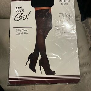 On The Go! Silky Sheer Thigh Highs - Black